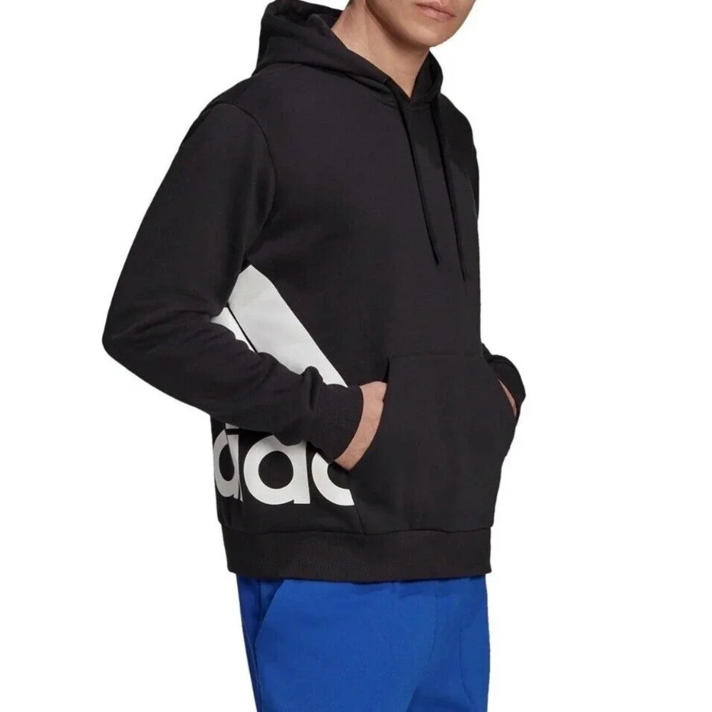 Mens Adidas Black Big Badge of Sport Boxy‎ Pullover Hoodie FR6607 XSMALL XS